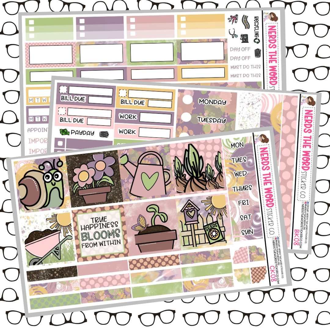 Spring Garden Weekly Planner Sticker Kit