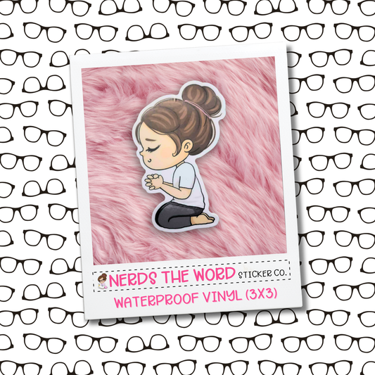 Nora Praying - Vinyl Waterproof Sticker