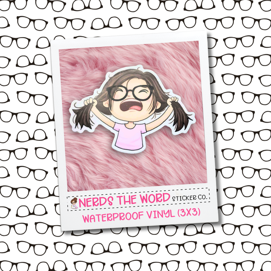 Nora Pulling Hair Out - Vinyl Waterproof Sticker