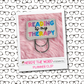 Reading is my Therapy Paper Clip