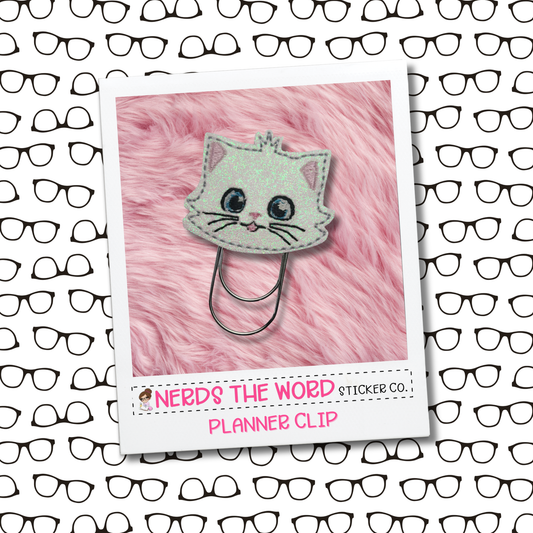 White Kitty Paper Clip