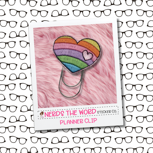 Rainbow Heart Paper Clip