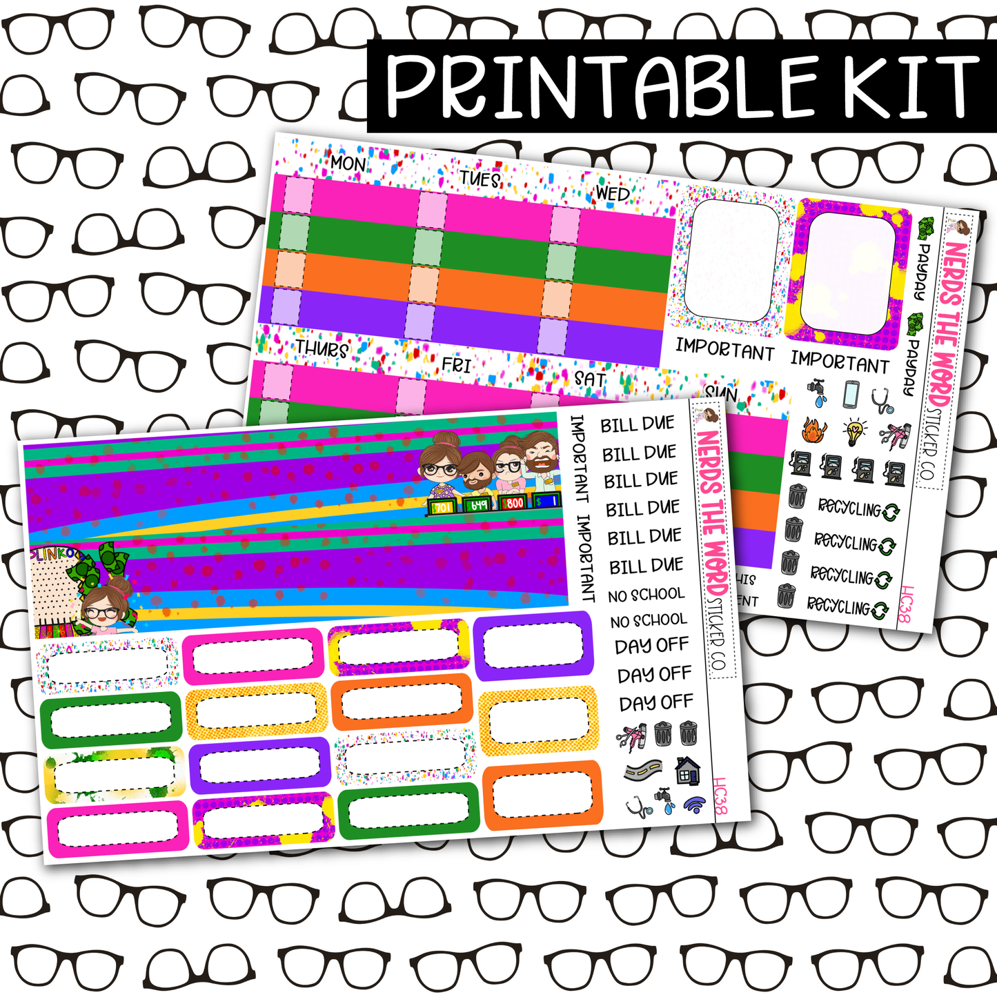 PRINTABLE  One Dollar Monthly Kit - Choose your Size