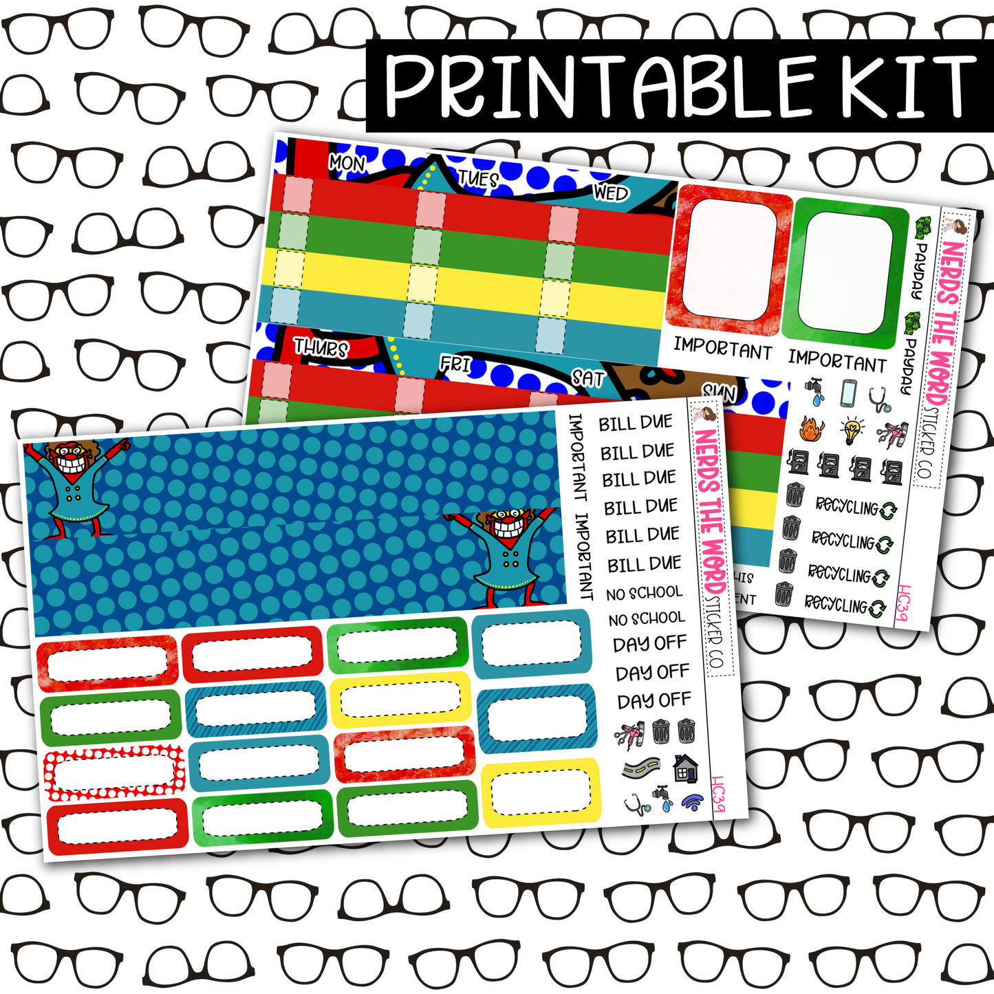 PRINTABLE Whammy Monthly Kit - Choose your Size