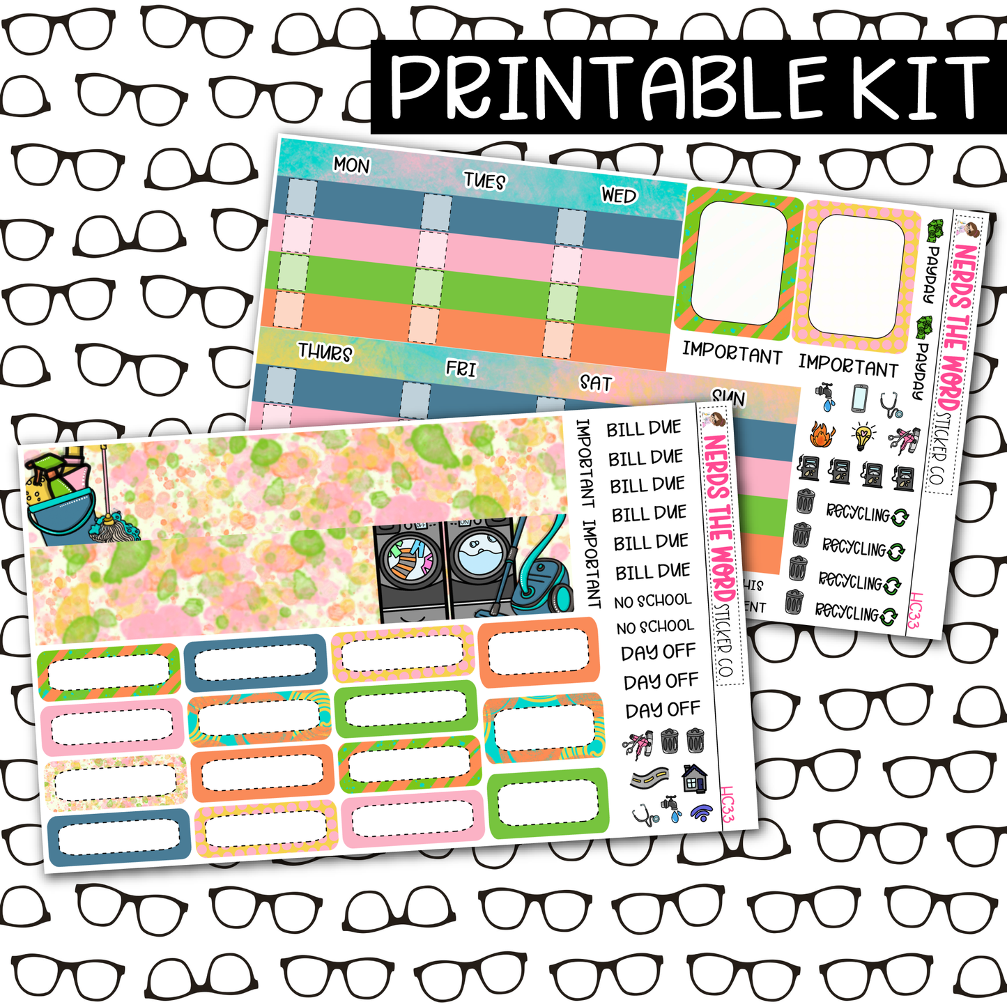 PRINTABLE Spring Cleaning Monthly Kit - Choose your Size