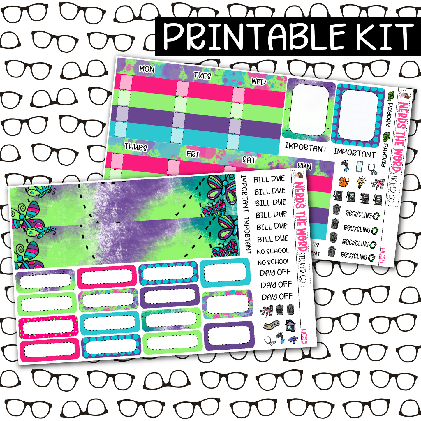 PRINTABLE Butterfly Monthly Kit - Choose your Size