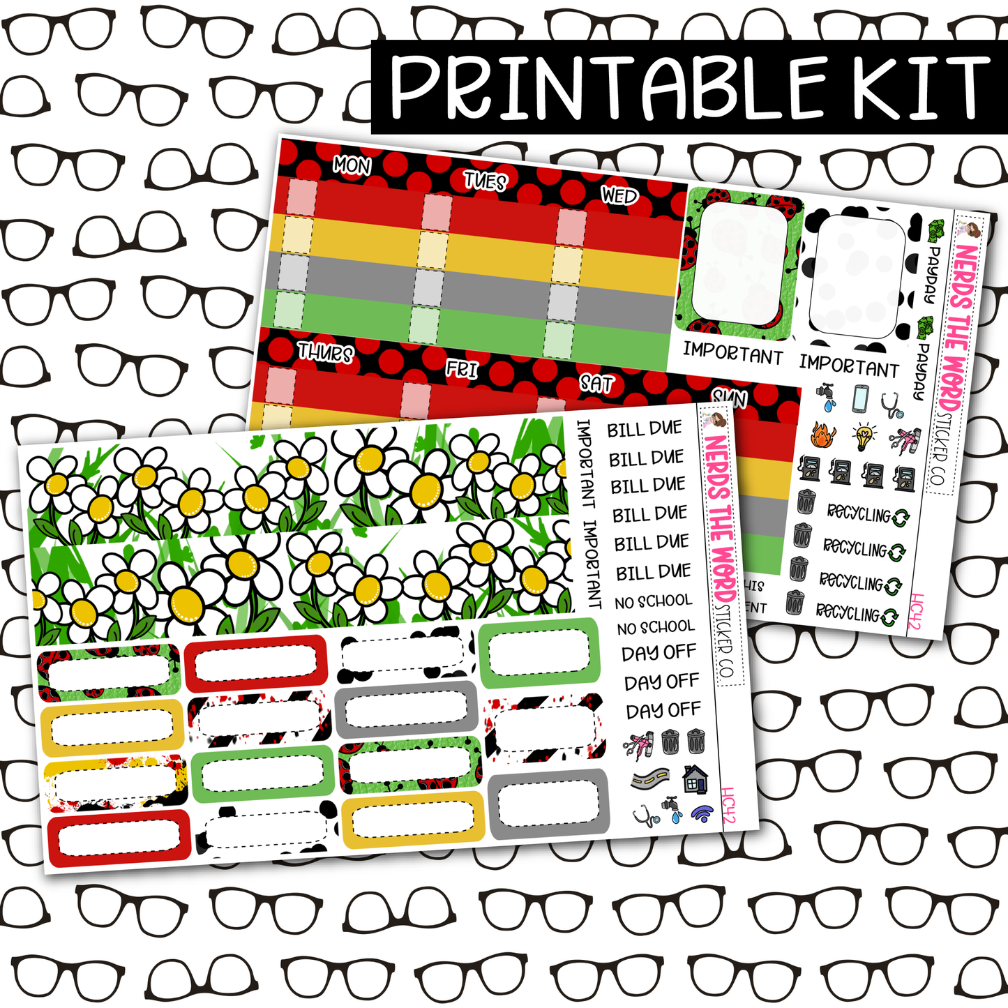 PRINTABLE Ladybug Gnomes Monthly Kit - Choose your Size