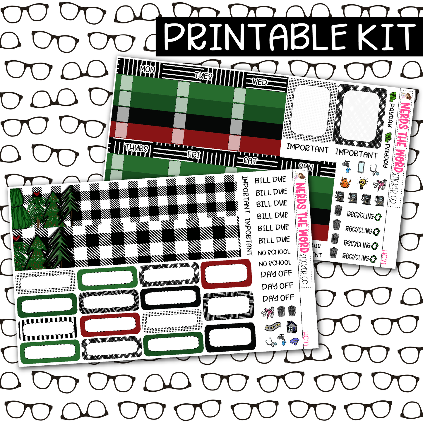 PRINTABLE Oh Christmas Tree Monthly Kit - Choose your Size