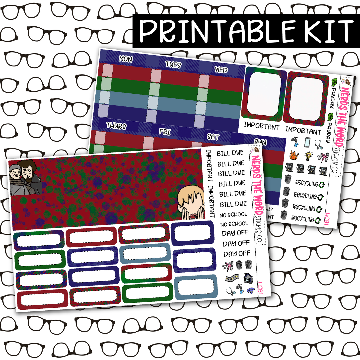 PRINTABLE KEVIN Monthly Kit - Choose your Size