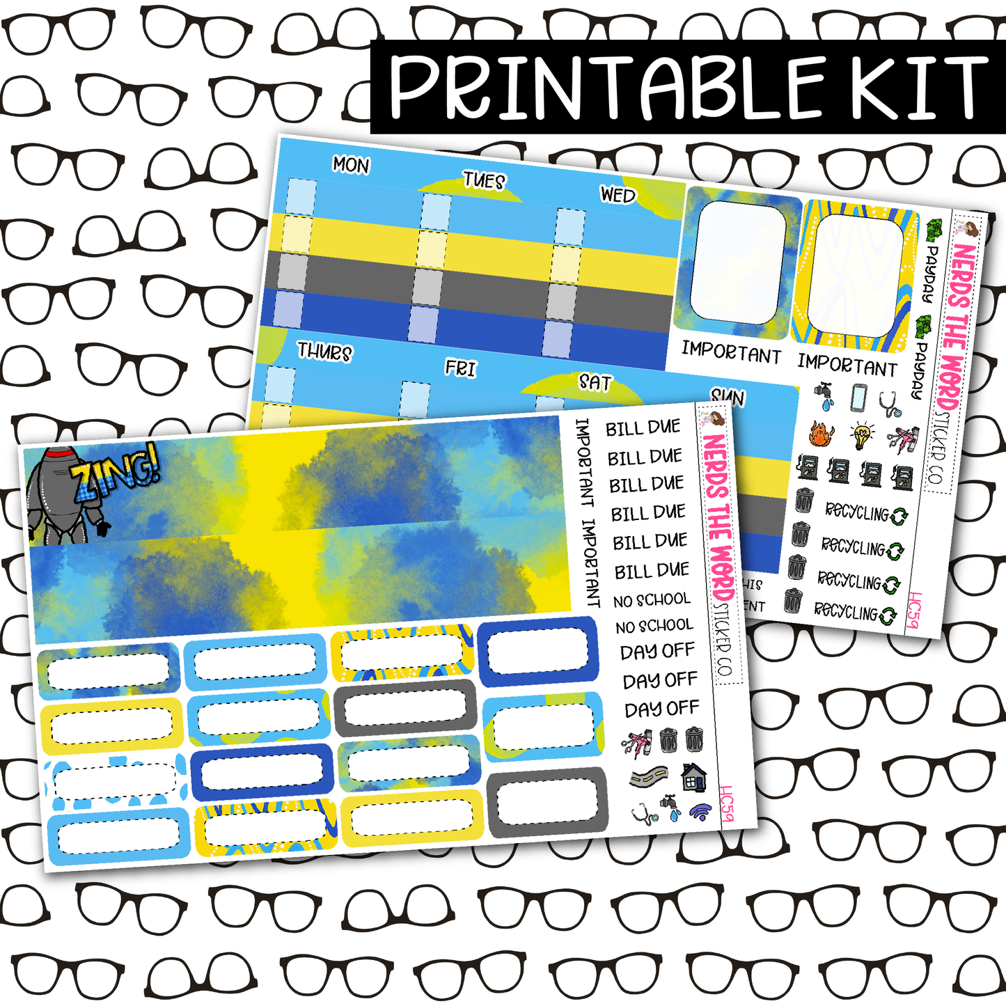 PRINTABLE Big Brother Monthly Kit - Choose your Size