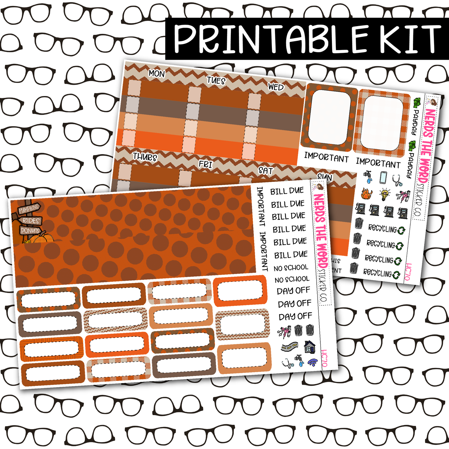 PRINTABLE Pumpkin Patch Monthly Kit - Choose your Size