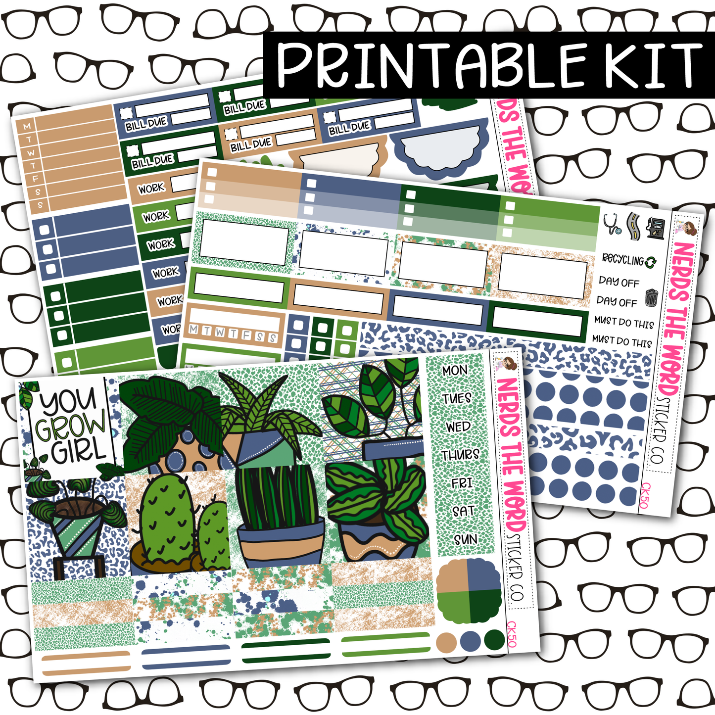 PRINTABLE Grow Girl Weekly Kit - Choose your Size