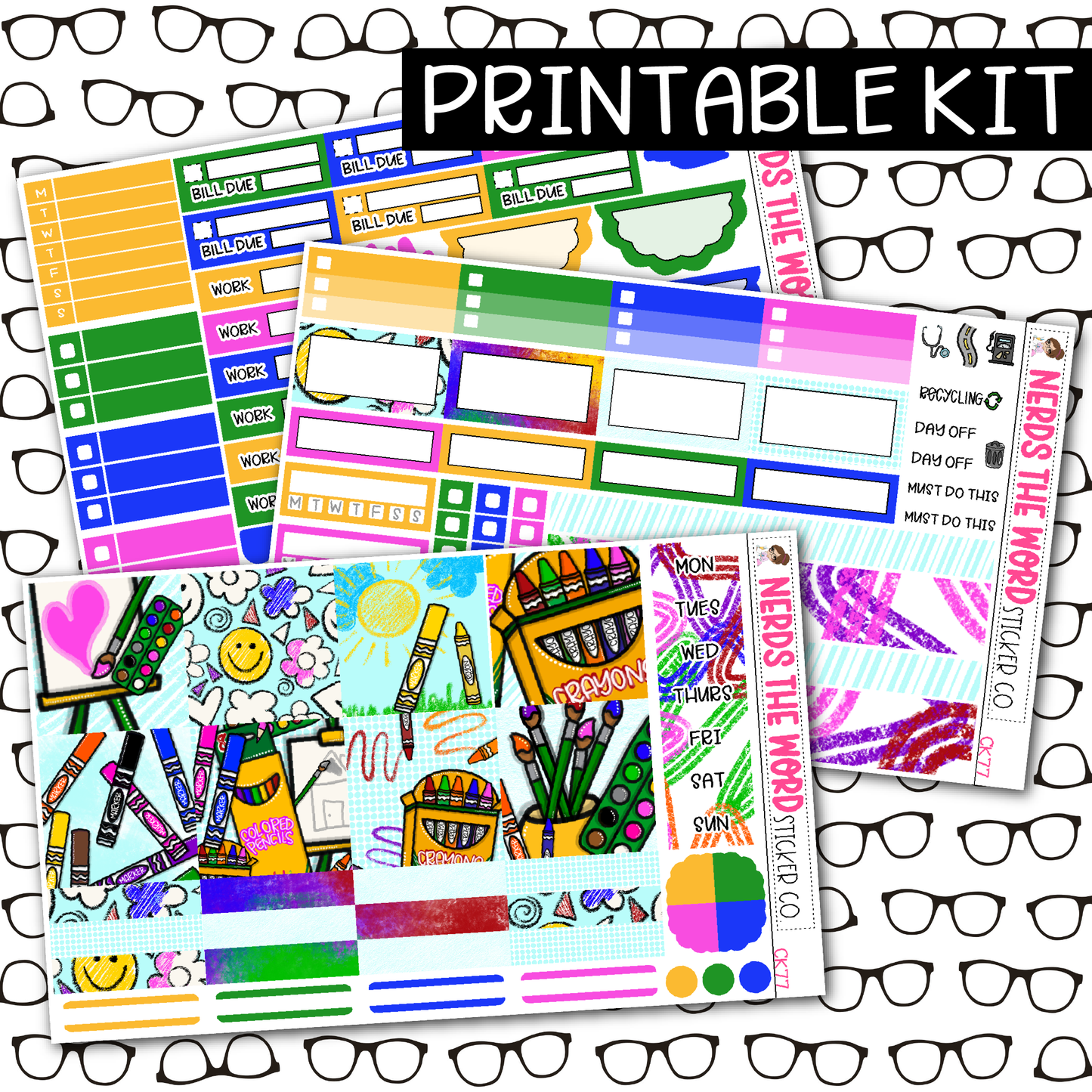 PRINTABLE Color Your World Weekly Kit - Choose your Size