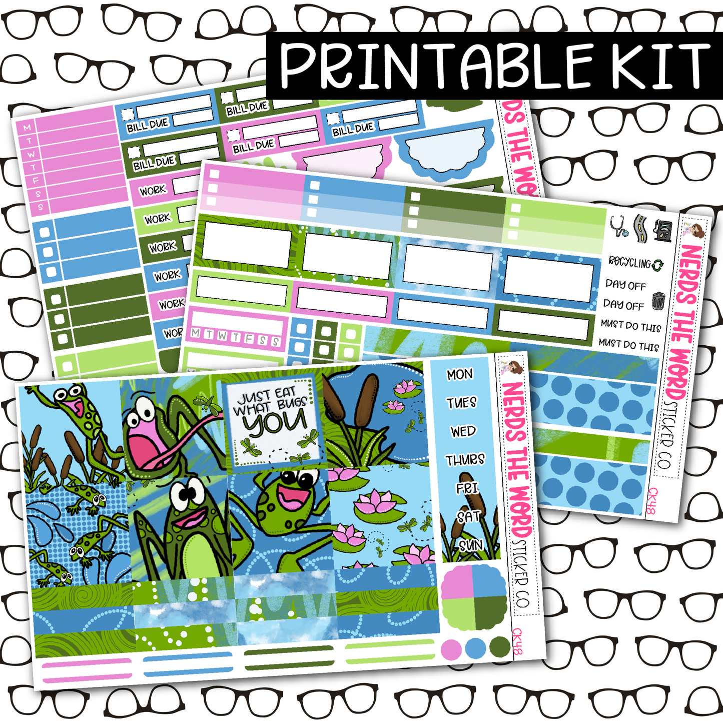 PRINTABLE Eat What Bugs You Weekly Kit - Choose your Size