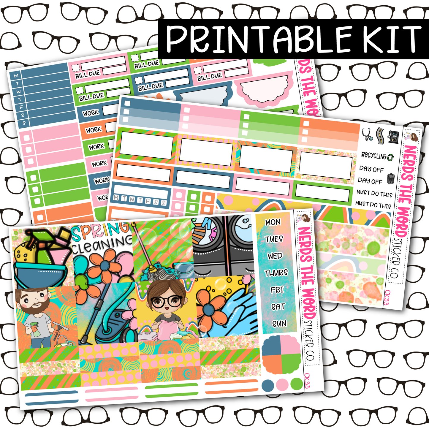 PRINTABLE Spring Cleaning Weekly Kit - Choose your Size