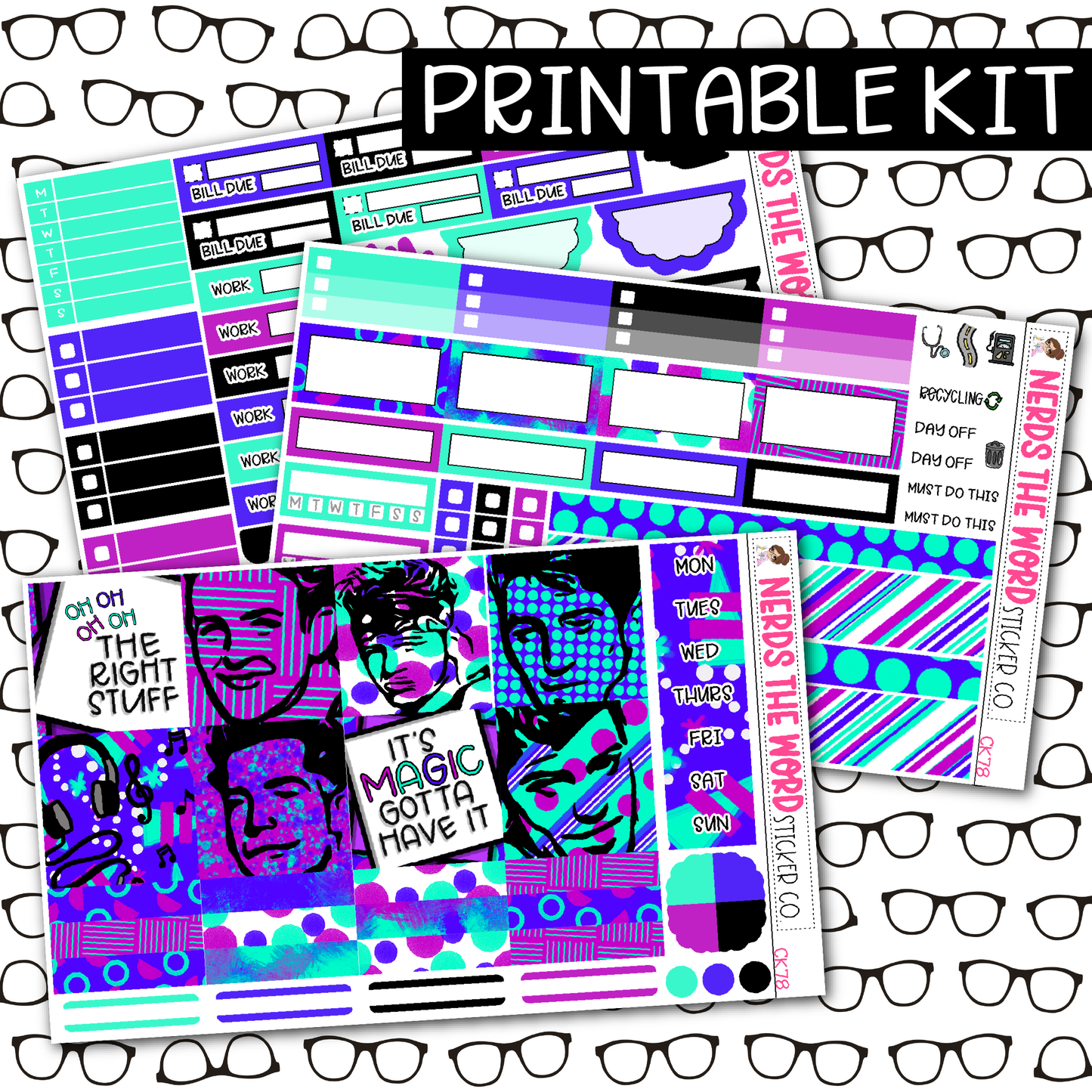 PRINTABLE Right Stuff Weekly Kit - Choose your Size