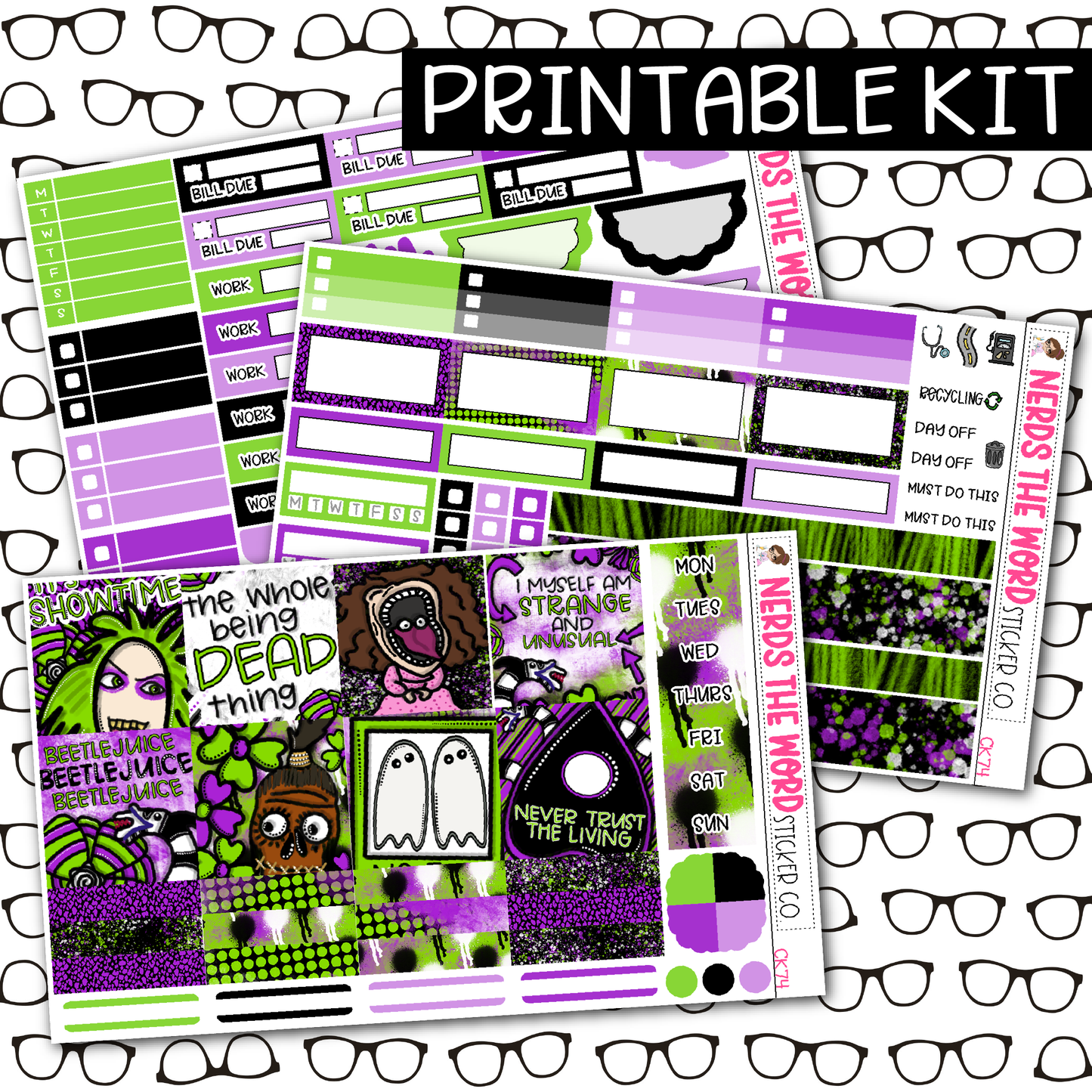 PRINTABLE Bug Man Weekly Kit - Choose your Size