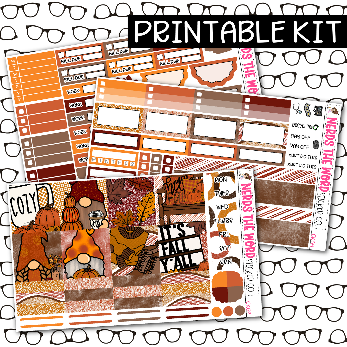 PRINTABLE Fall Most Of All Weekly Kit - Choose your Size