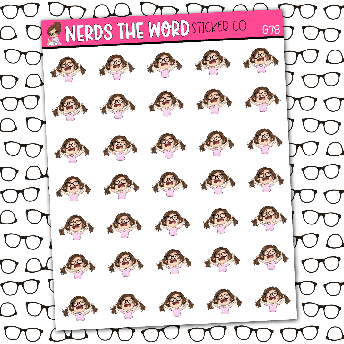 Nora Pulling Hair Out Sticker Sheet