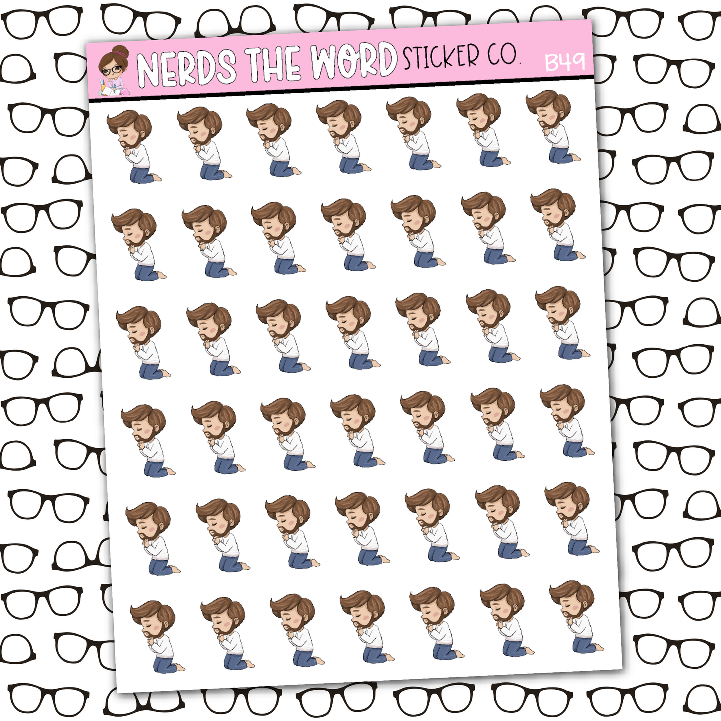 Bill Praying Sticker Sheet
