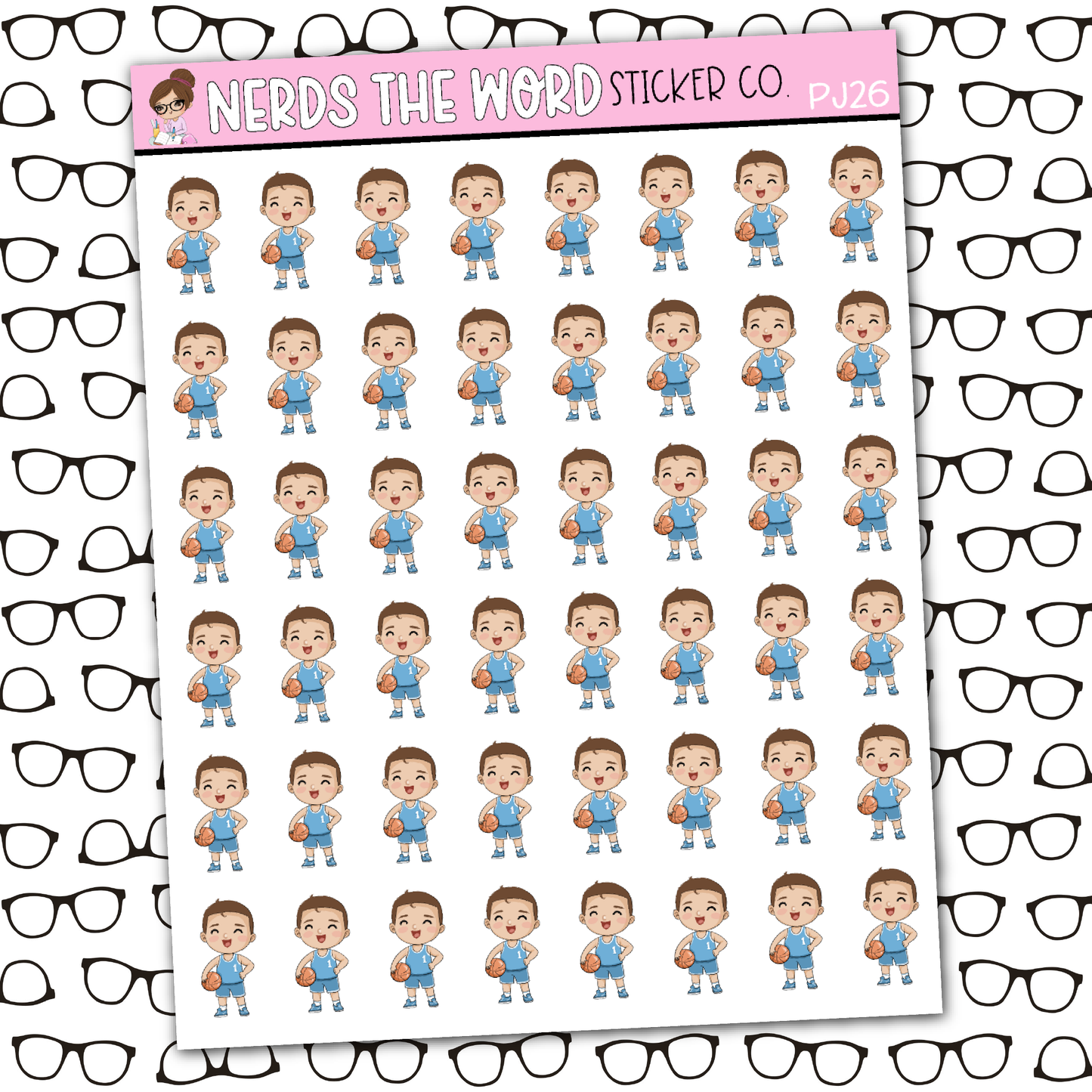 PJ Basketball Sticker Sheet