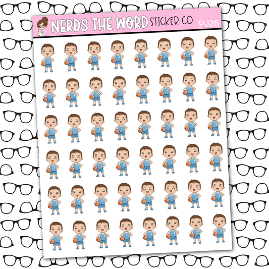 PJ Basketball Sticker Sheet