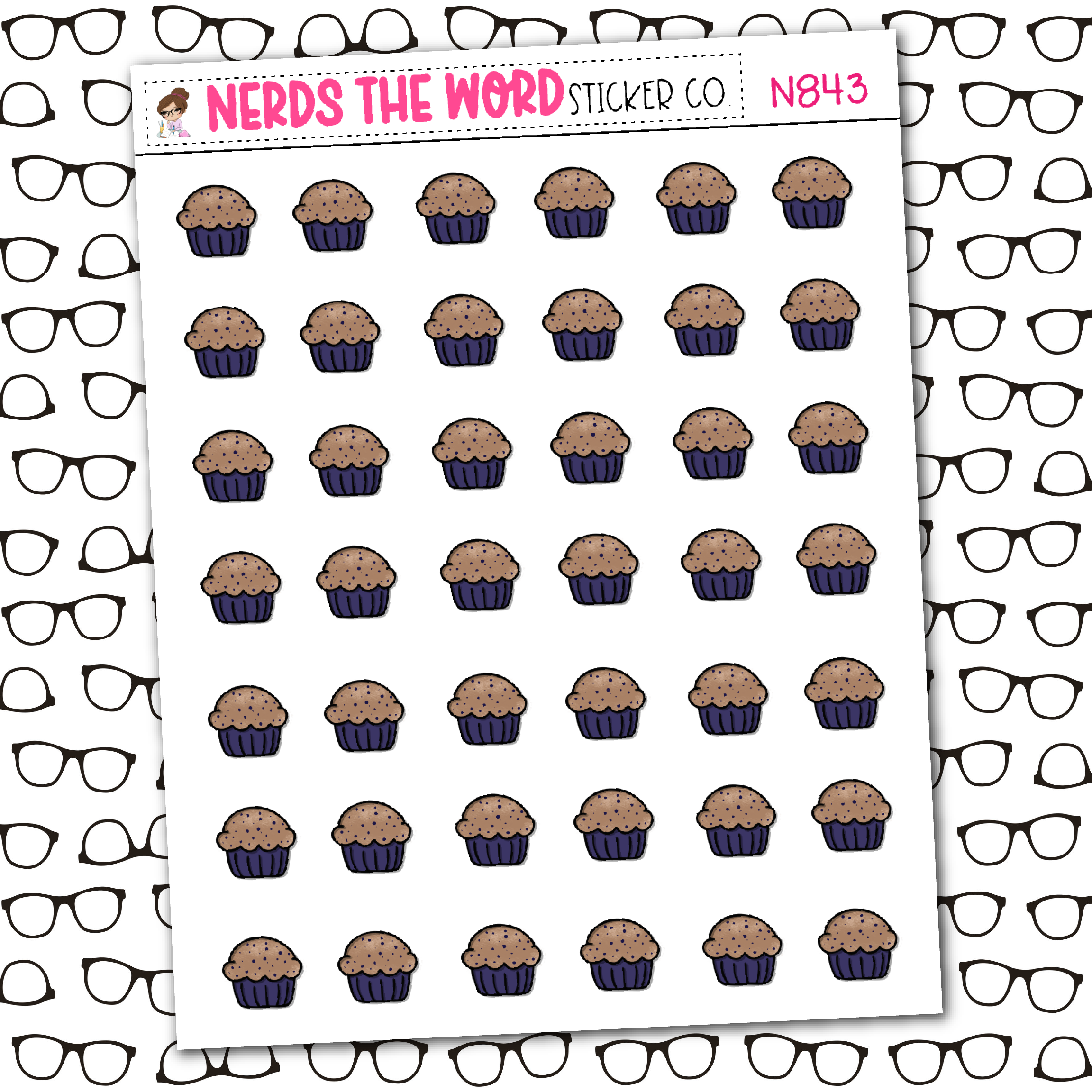 Muffin Icon Sticker Sheet – Nerds The Word Sticker Co.