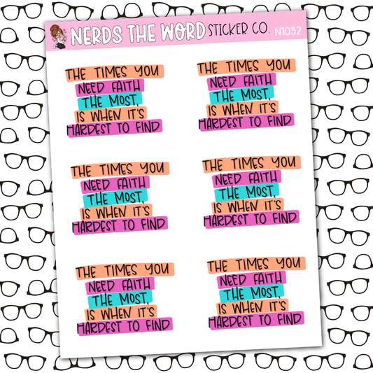Need It Most Sticker Sheet