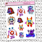 Monsters Sticker Sheet - Nerdette Collection