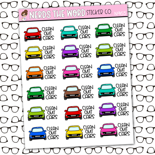 Clean Out Cars Sticker Sheet