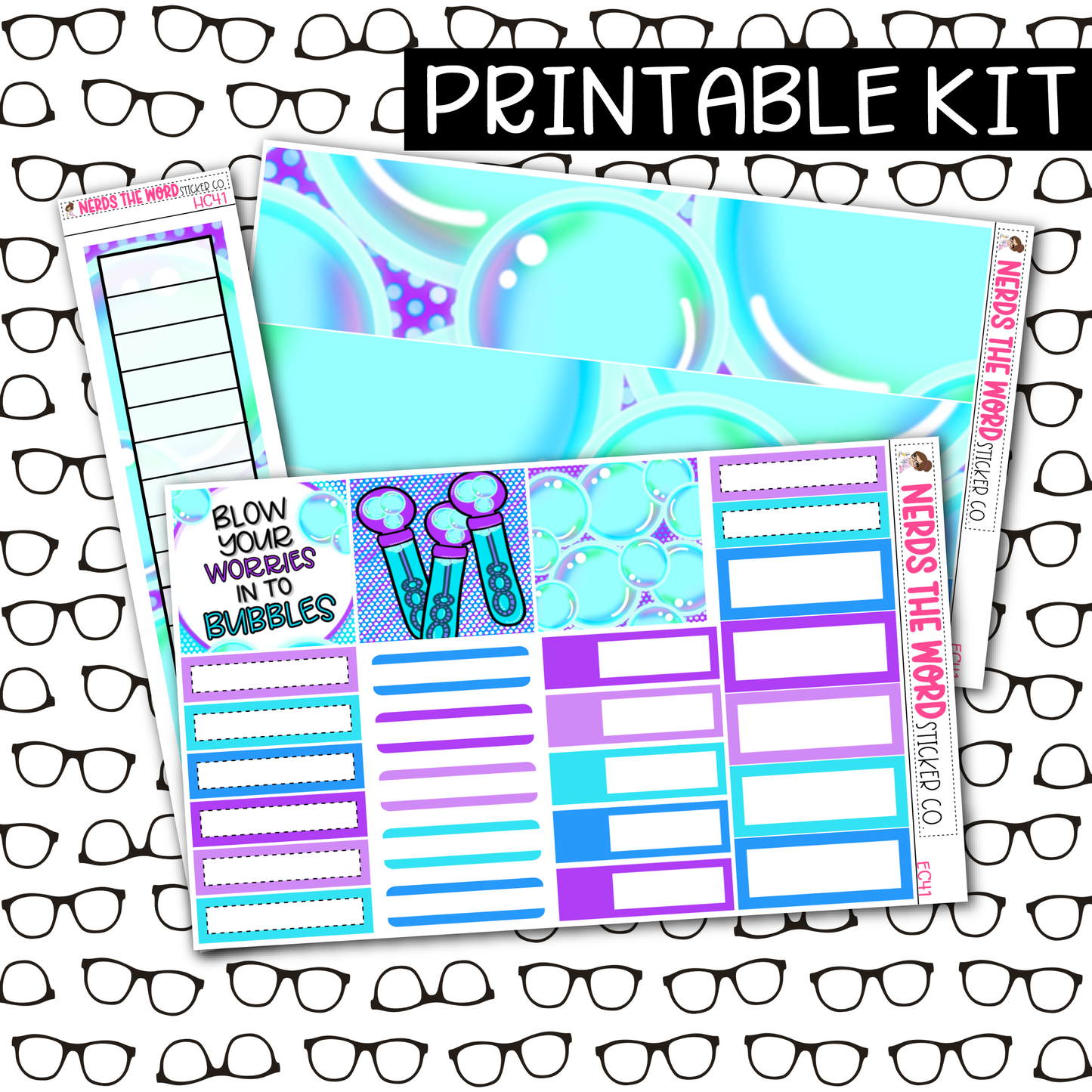 PRINTABLE Bubbles Monthly Kit - Choose your Size