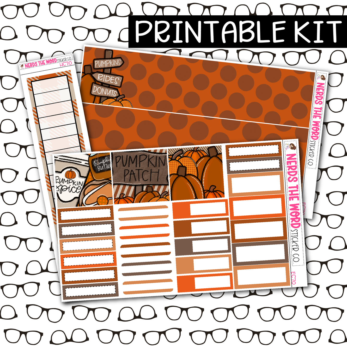 PRINTABLE Pumpkin Patch Monthly Kit - Choose your Size