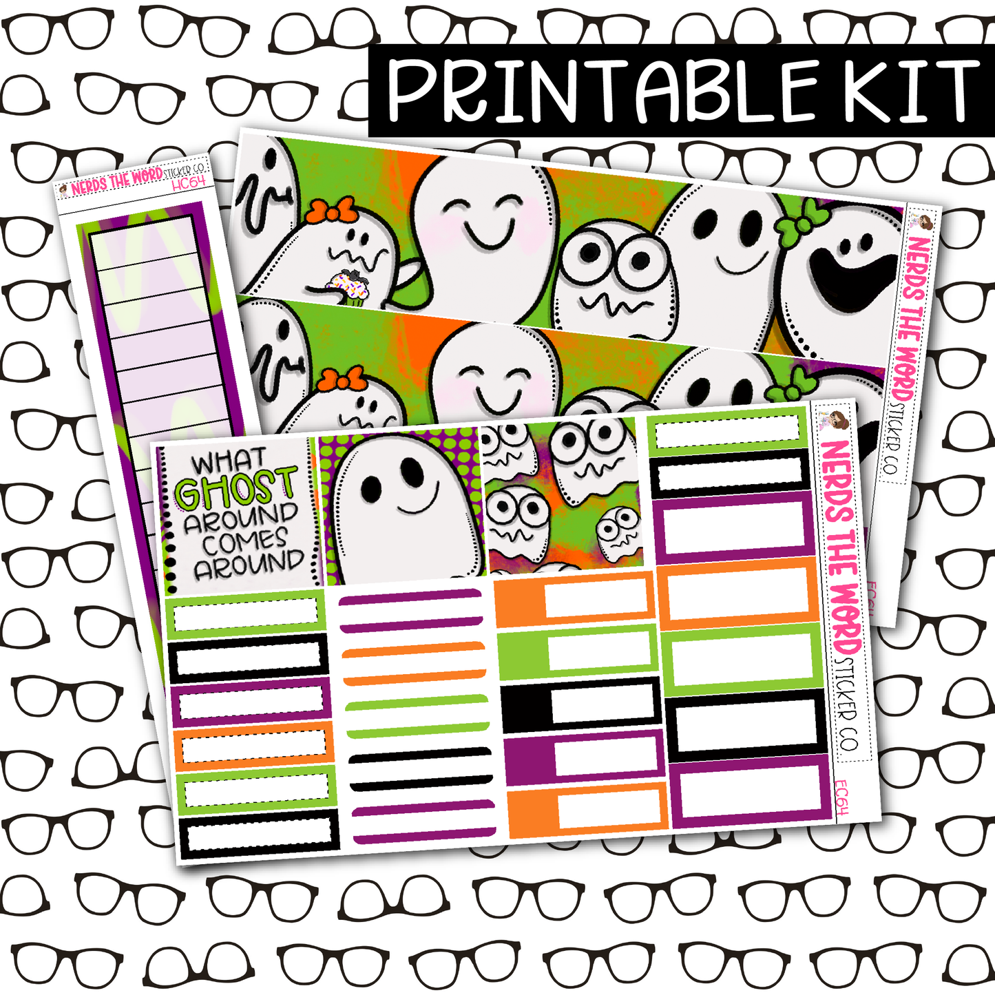 PRINTABLE Ghost Karma Monthly Kit - Choose your Size