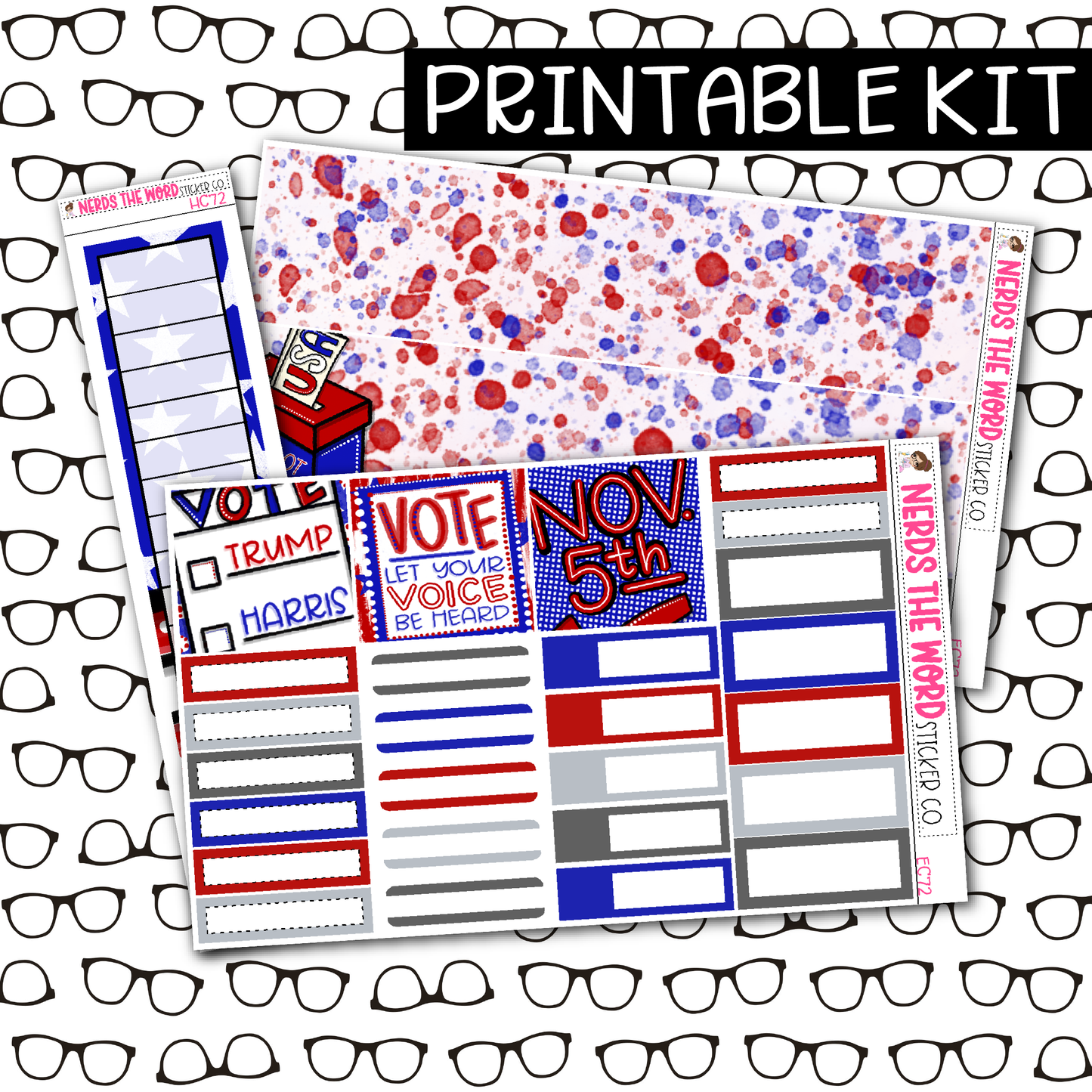 PRINTABLE VOTE Monthly Kit - Choose your Size