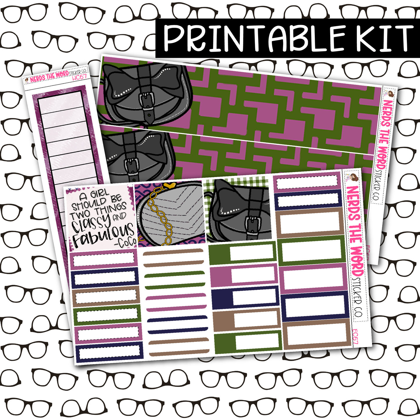 PRINTABLE Purses Monthly Kit - Choose your Size