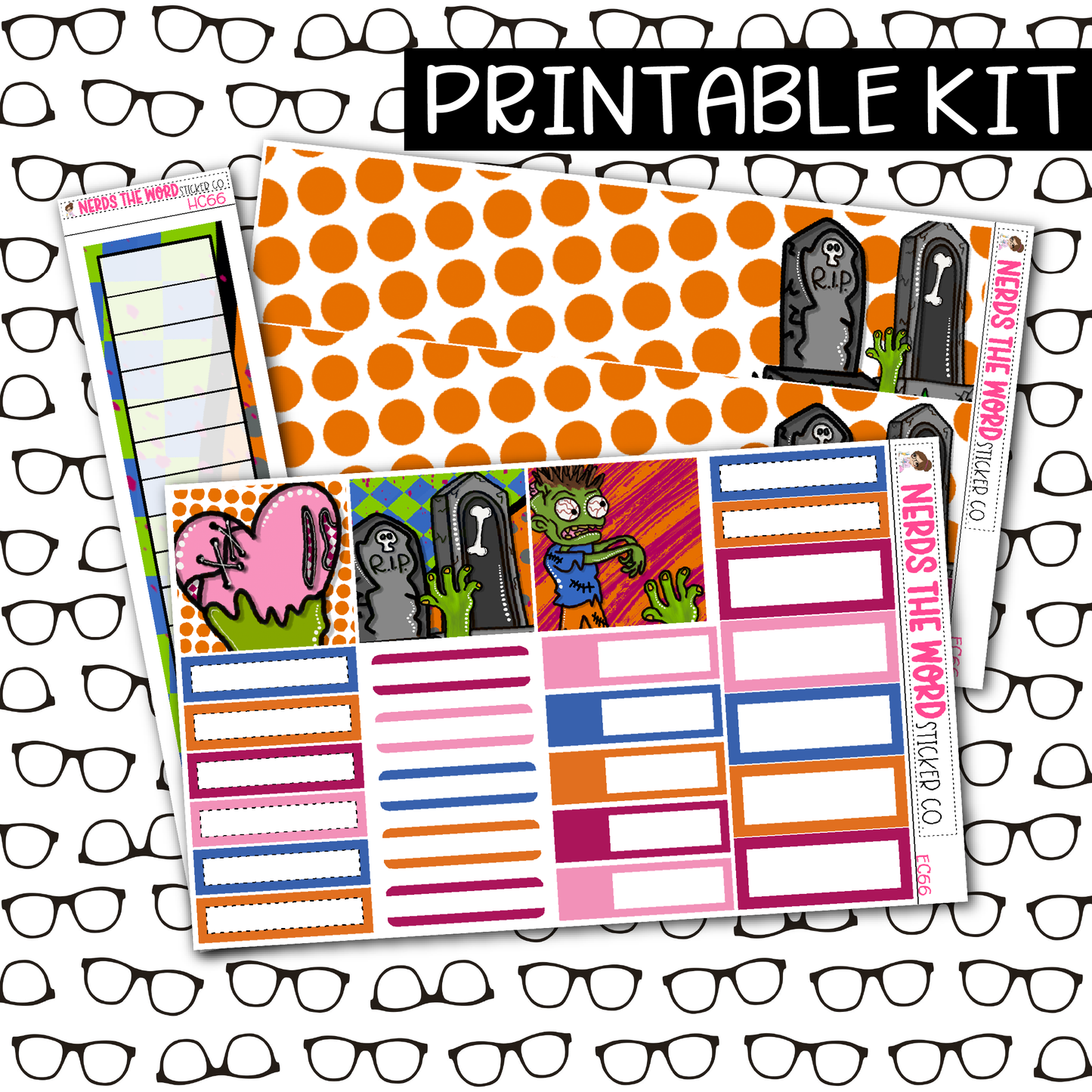 PRINTABLE Brains Monthly Kit - Choose your Size