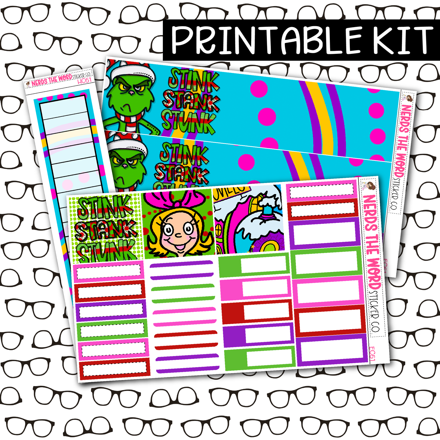 PRINTABLE You're a Mean One Monthly Kit - Choose your Size