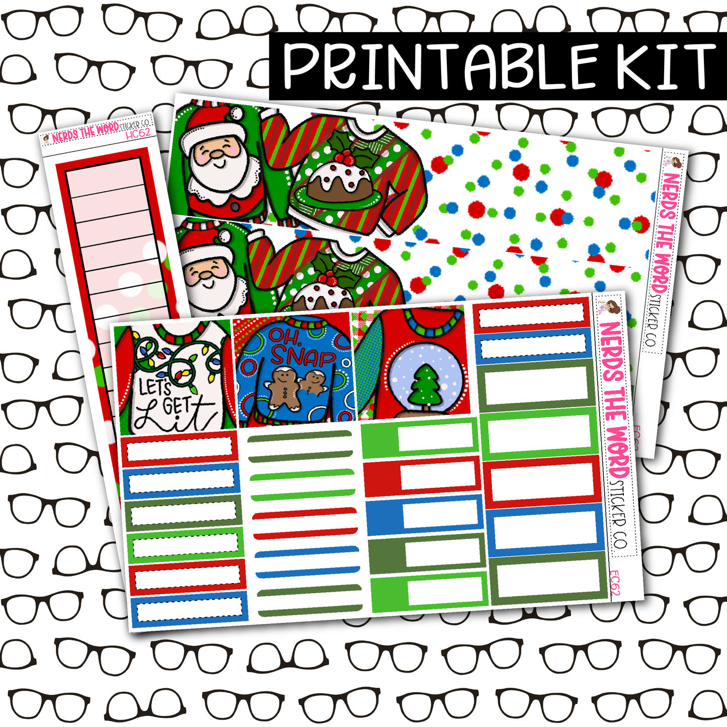 PRINTABLE Ugly Sweater Monthly Kit - Choose your Size