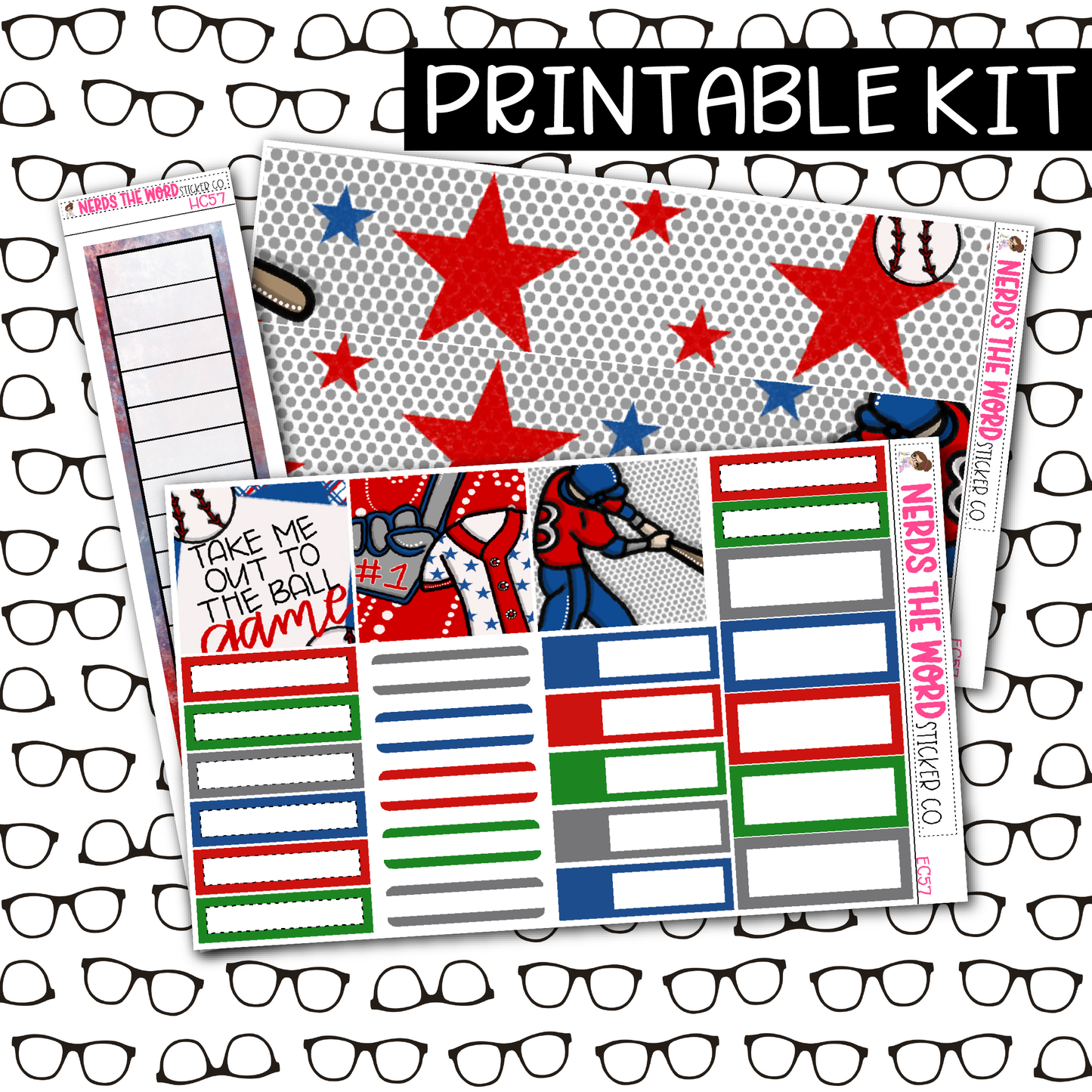 PRINTABLE Take Me Out To The Ball Game Monthly Kit - Choose your Size