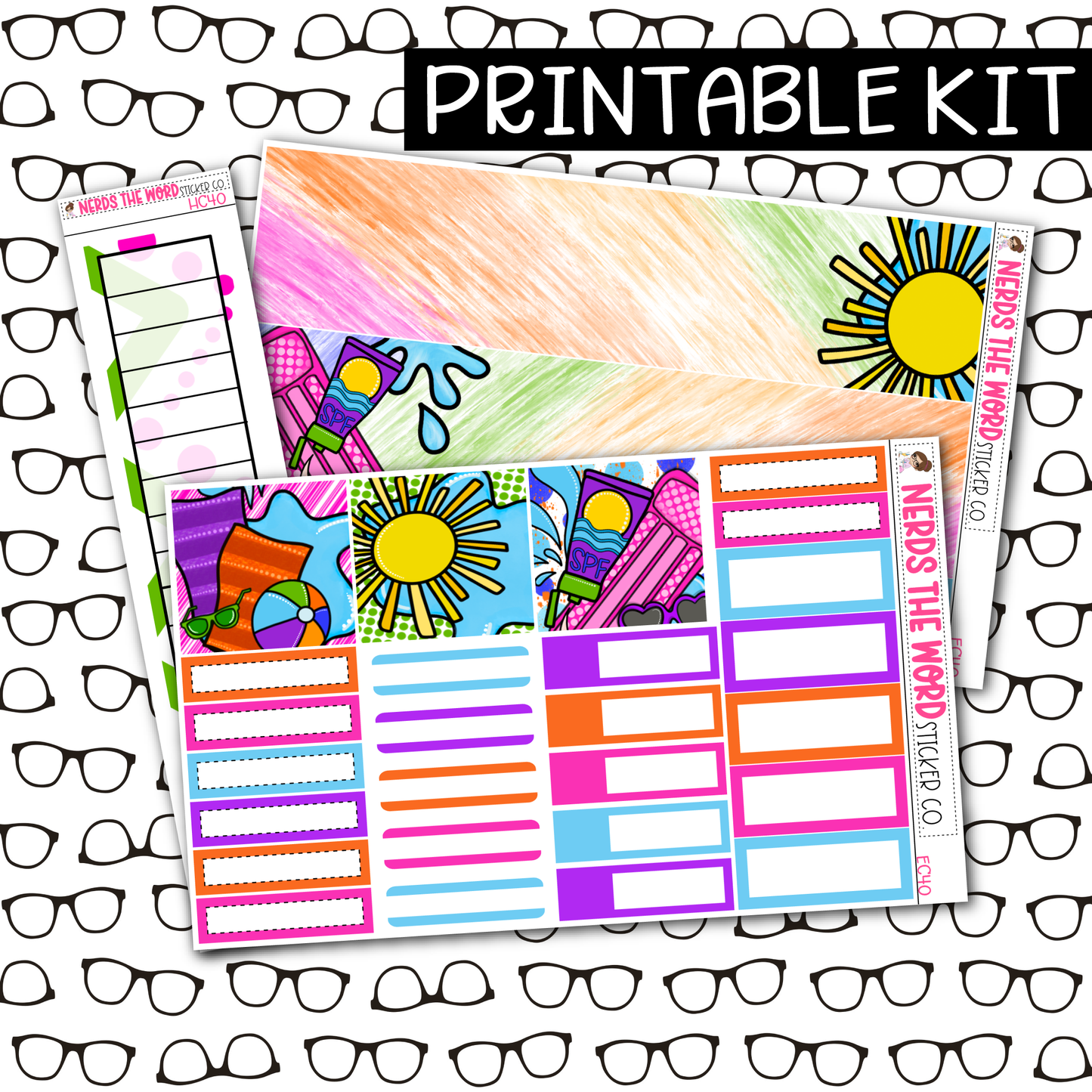PRINTABLE Water Park Monthly Kit - Choose your Size