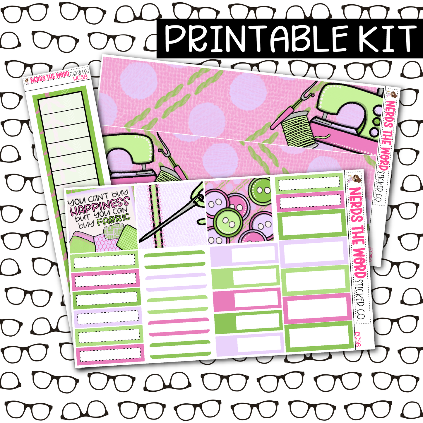 PRINTABLE Sewing Monthly Kit - Choose your Size