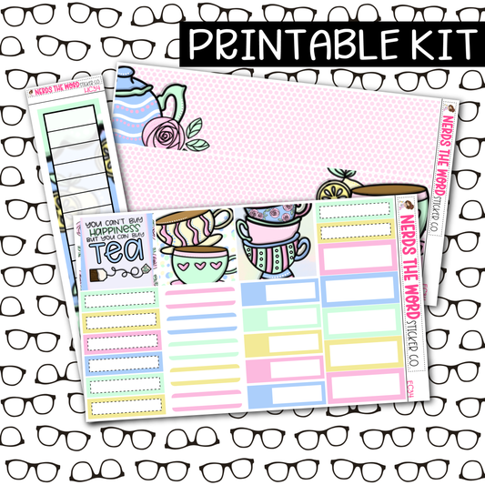 PRINTABLE Tea Party Monthly Kit - Choose your Size