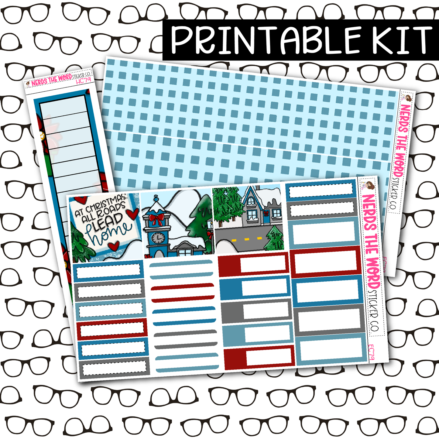 PRINTABLE Christmas Village Monthly Kit - Choose your Size