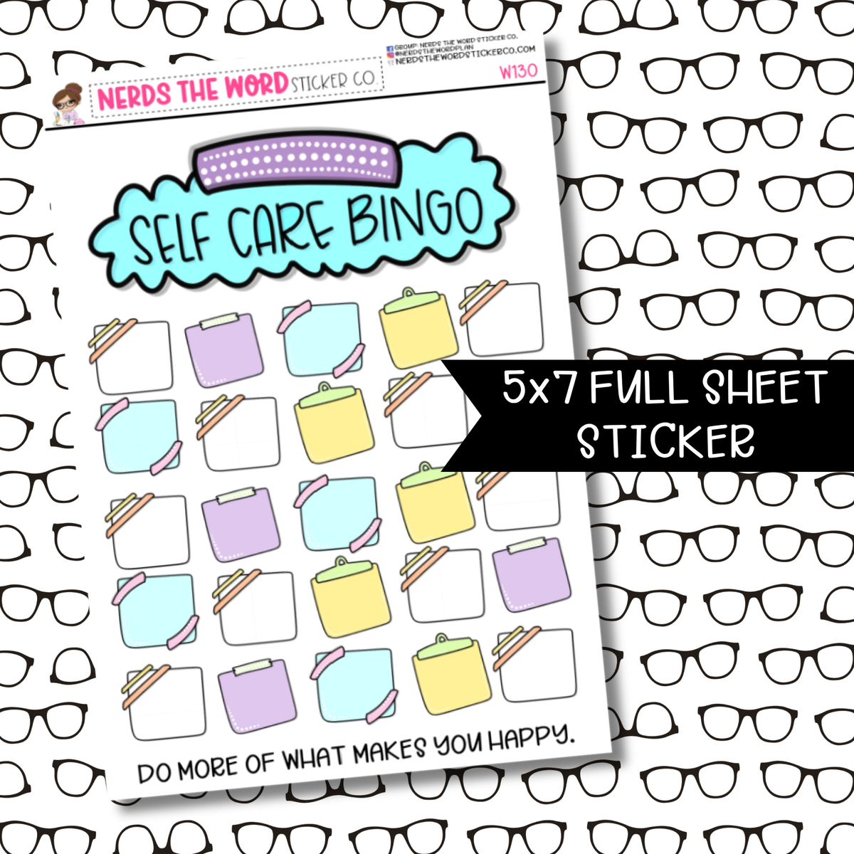 Self Care Bingo Sticker Sheet