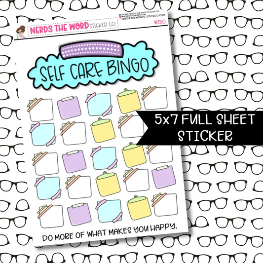 Self Care Bingo Sticker Sheet