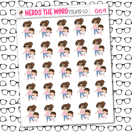 Nora Walks with Girl Sticker Sheet