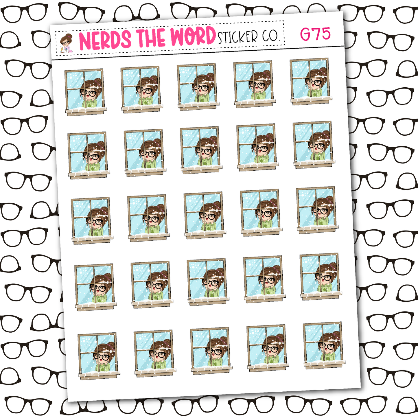 Nora Winter Window Sticker Sheet