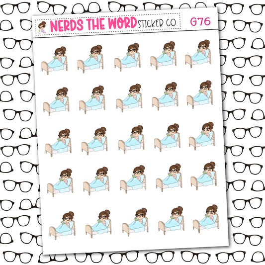 Nora Reading in Bed Sticker Sheet