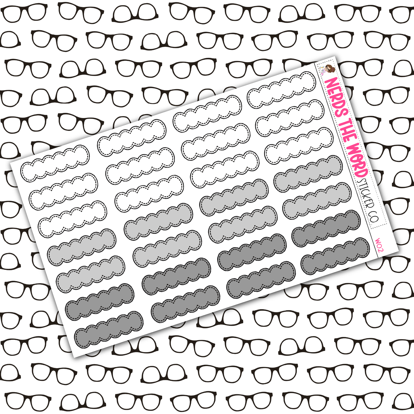 Scallop Quarter Functional Box Planner Stickers