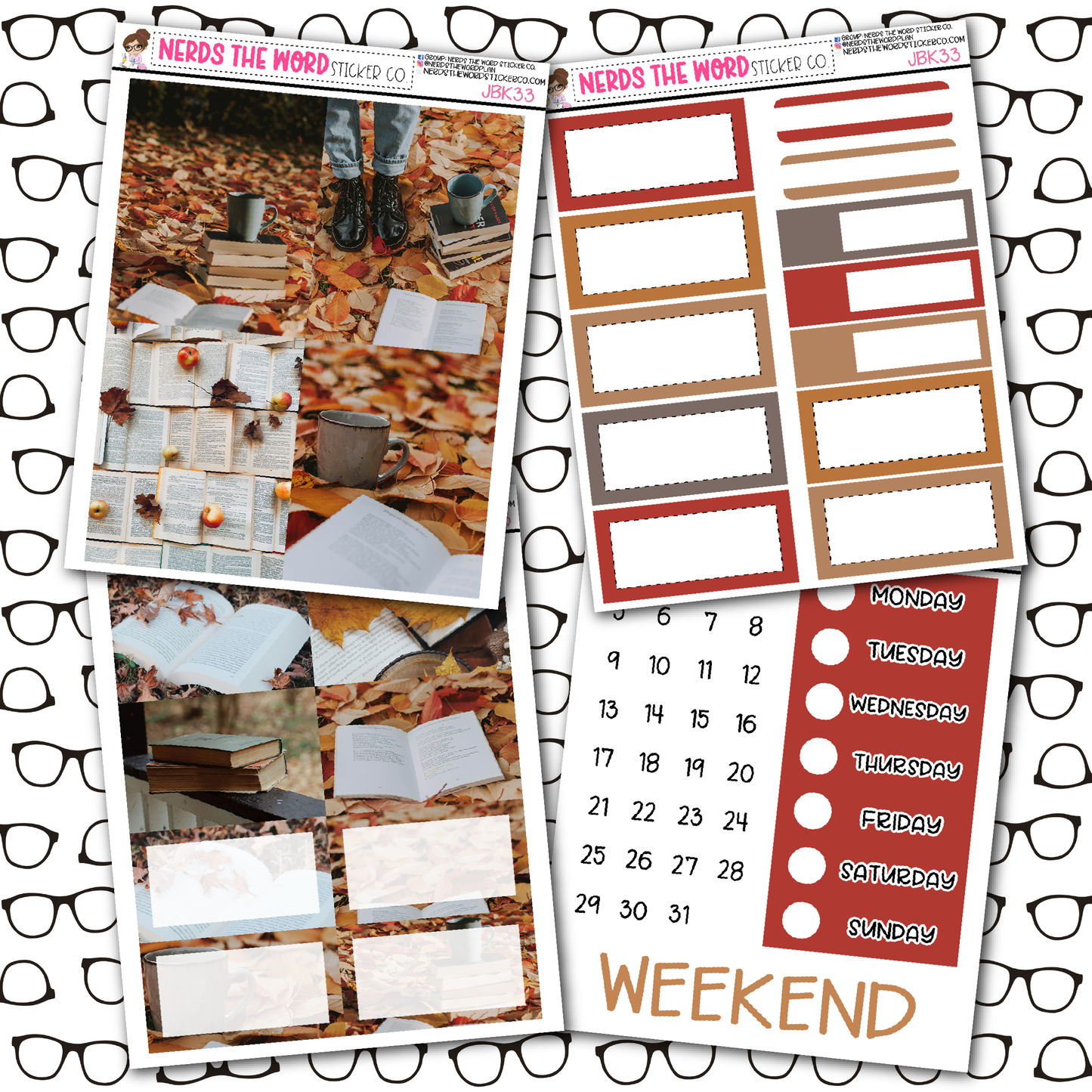 Autumn Reading Just Boxes Mini Sticker Kit